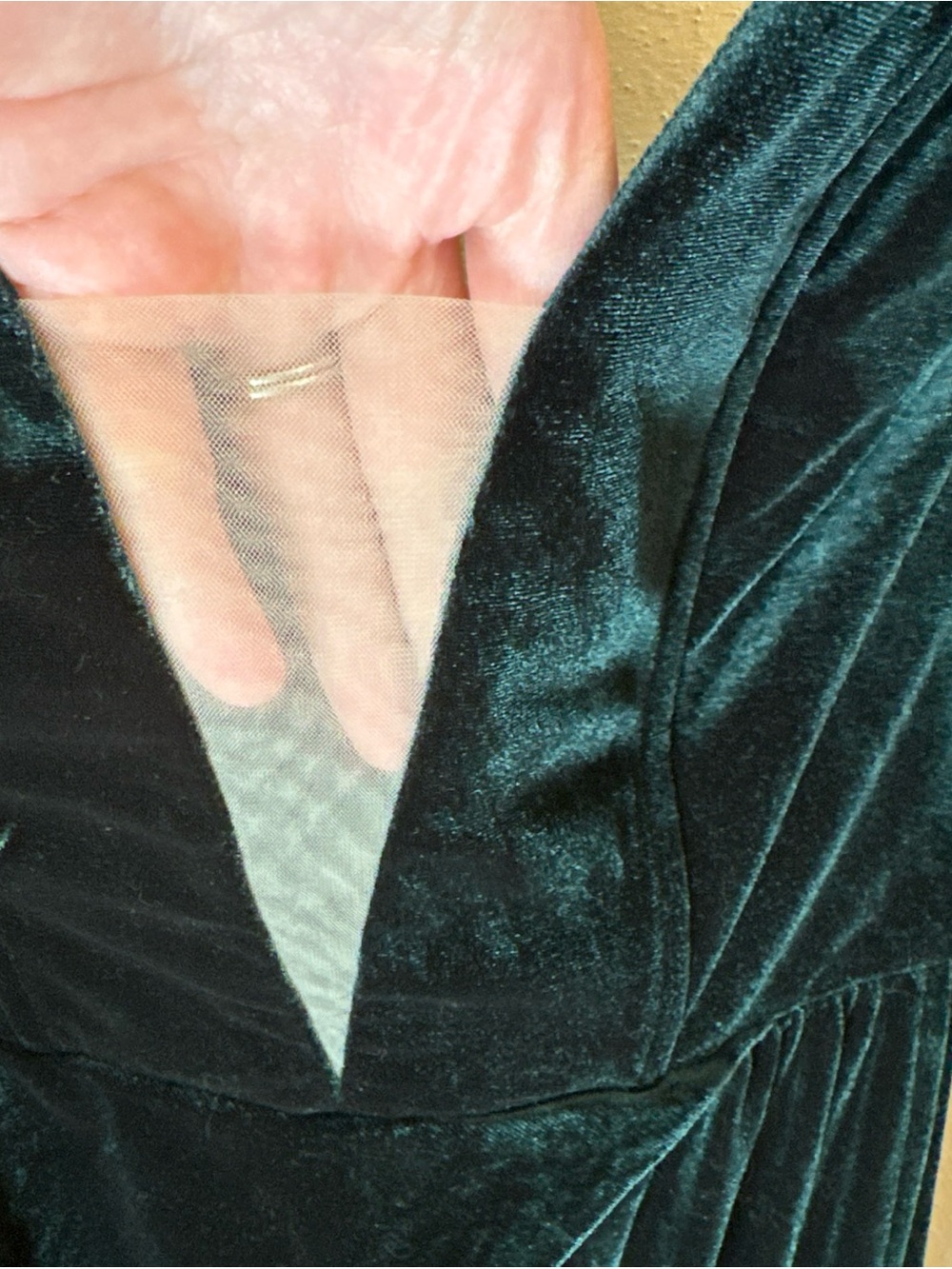Lulus My Dream Come True Forest Green Velvet Strapless Maxi Dress Size Small - Picture 3 of 6